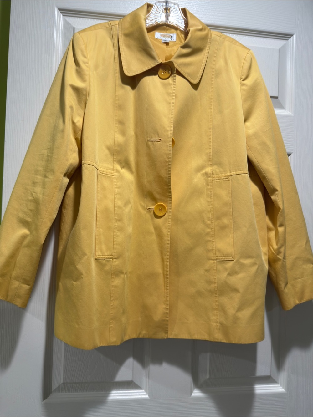 Talbots Yellow Button-Front Trench Coat